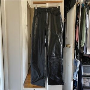 Abercrombie & Fitch Curve Love Faux Leather 90’s Relaxed Ultra High Rise Jeans